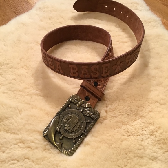 Boy Scouts Accessories Vintage Boy Scout Florida Sea Base Leather